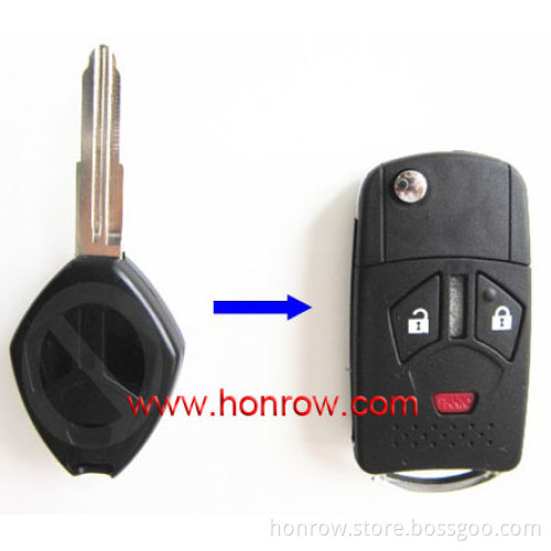 Hot sale products--Mitsubishi 2+1 button modified folding remote key blank